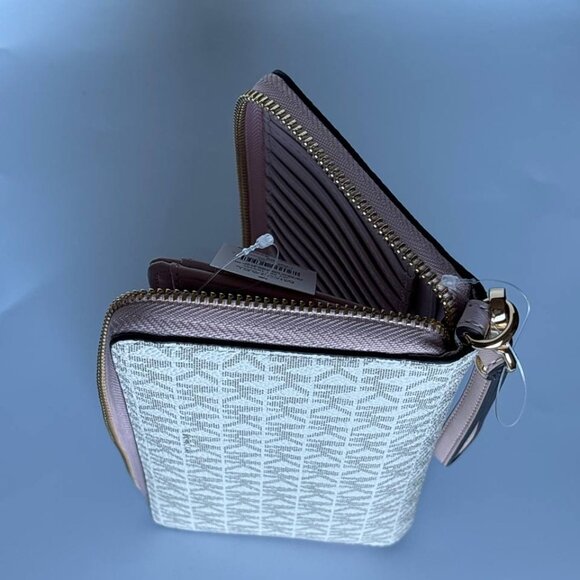 Michael Kors Jet Set Travel Continental Long Wallet Wristlet powdered blush - Picture 10 of 12